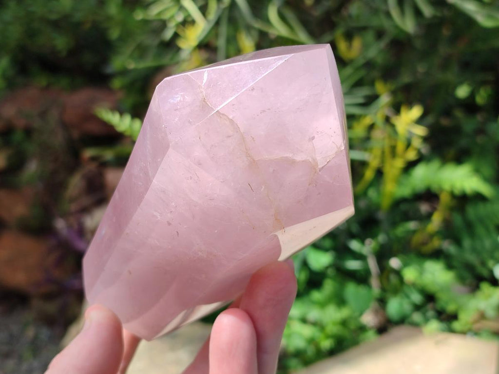 Polished Double Terminated Gemmy Rose Quartz Crystals x 2 From Madagascar - Toprock Gemstones and Minerals 
