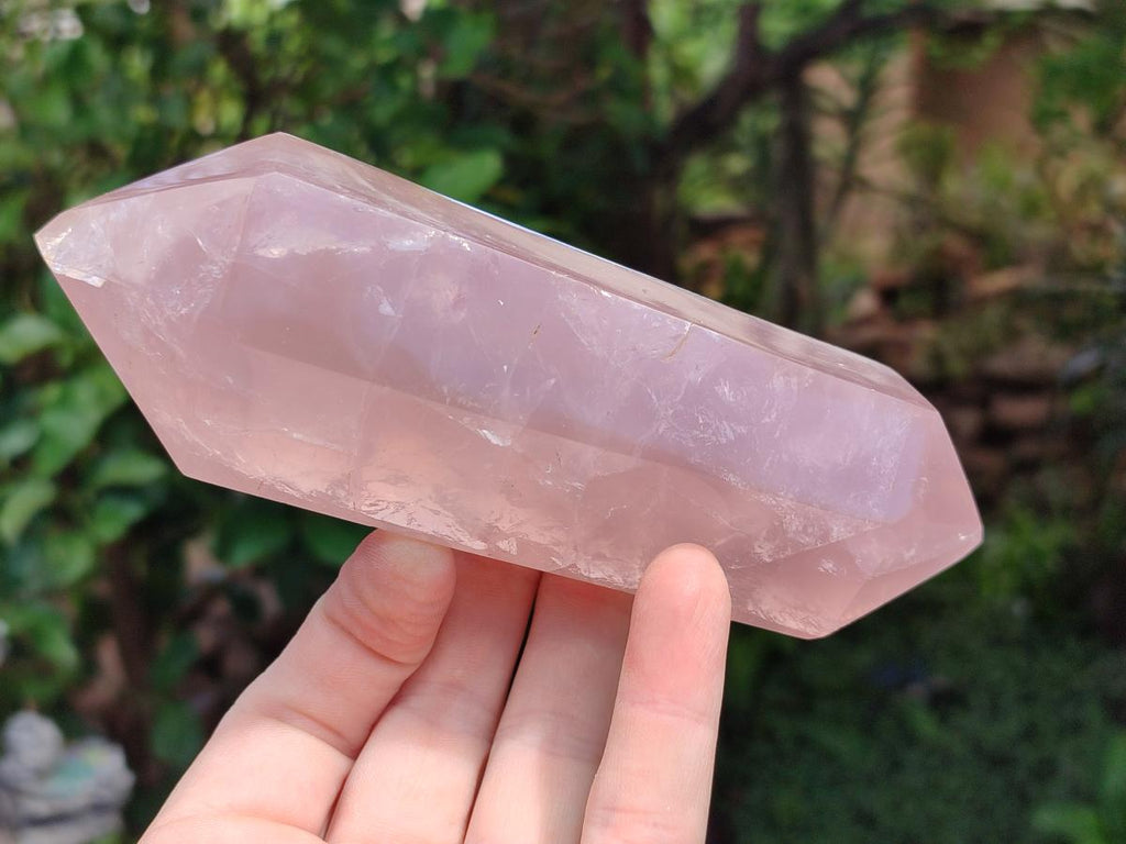 Polished Double Terminated Gemmy Rose Quartz Crystals x 2 From Madagascar - Toprock Gemstones and Minerals 