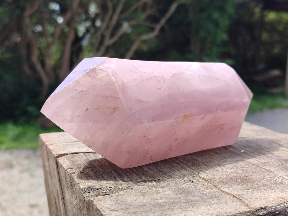 Polished Double Terminated Gemmy Rose Quartz Crystals x 2 From Madagascar - Toprock Gemstones and Minerals 