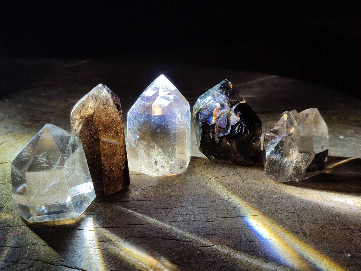 Polished Smokey Quartz Crystals x 12 From Madagascar