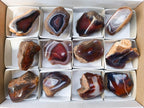 Polished One Side Red Shashe River Agate Nodules x 12 From Shashe River, Zimbabwe - Toprock Gemstones and Minerals 