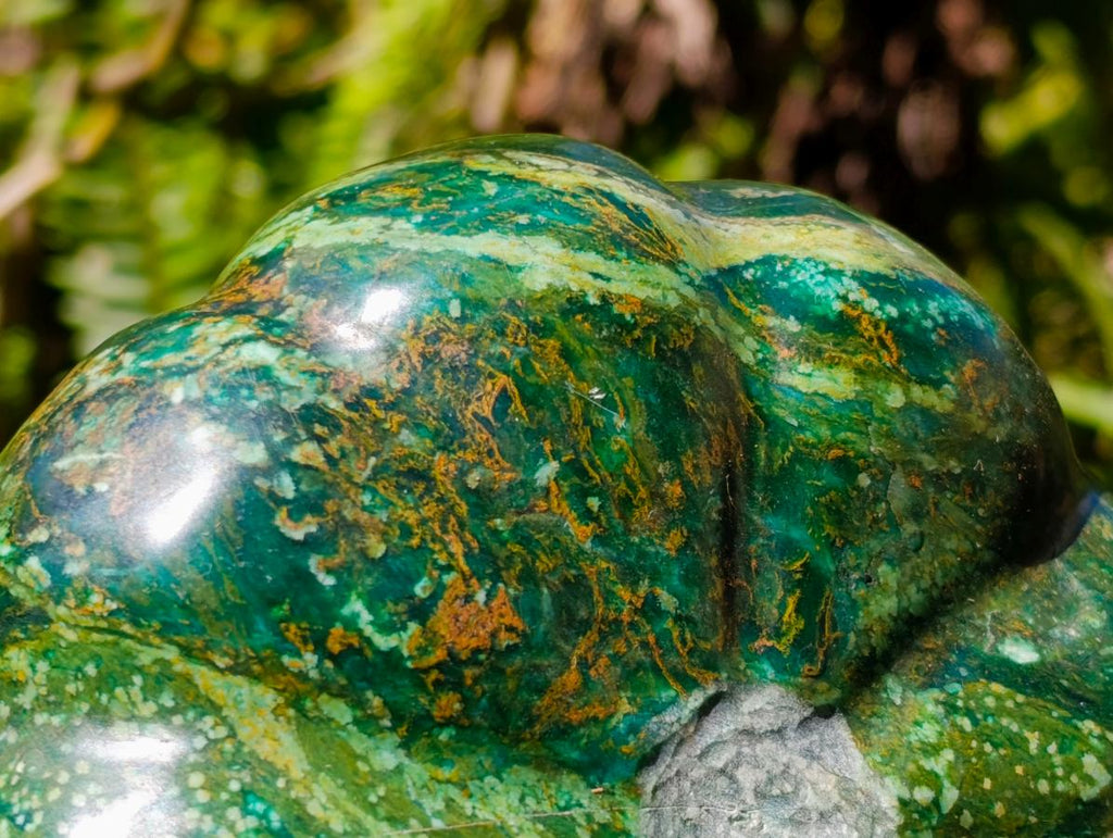 Hand Made Verdite Pumpkins Carvings x 2 From Zimbabwe - Toprock Gemstones and Minerals 