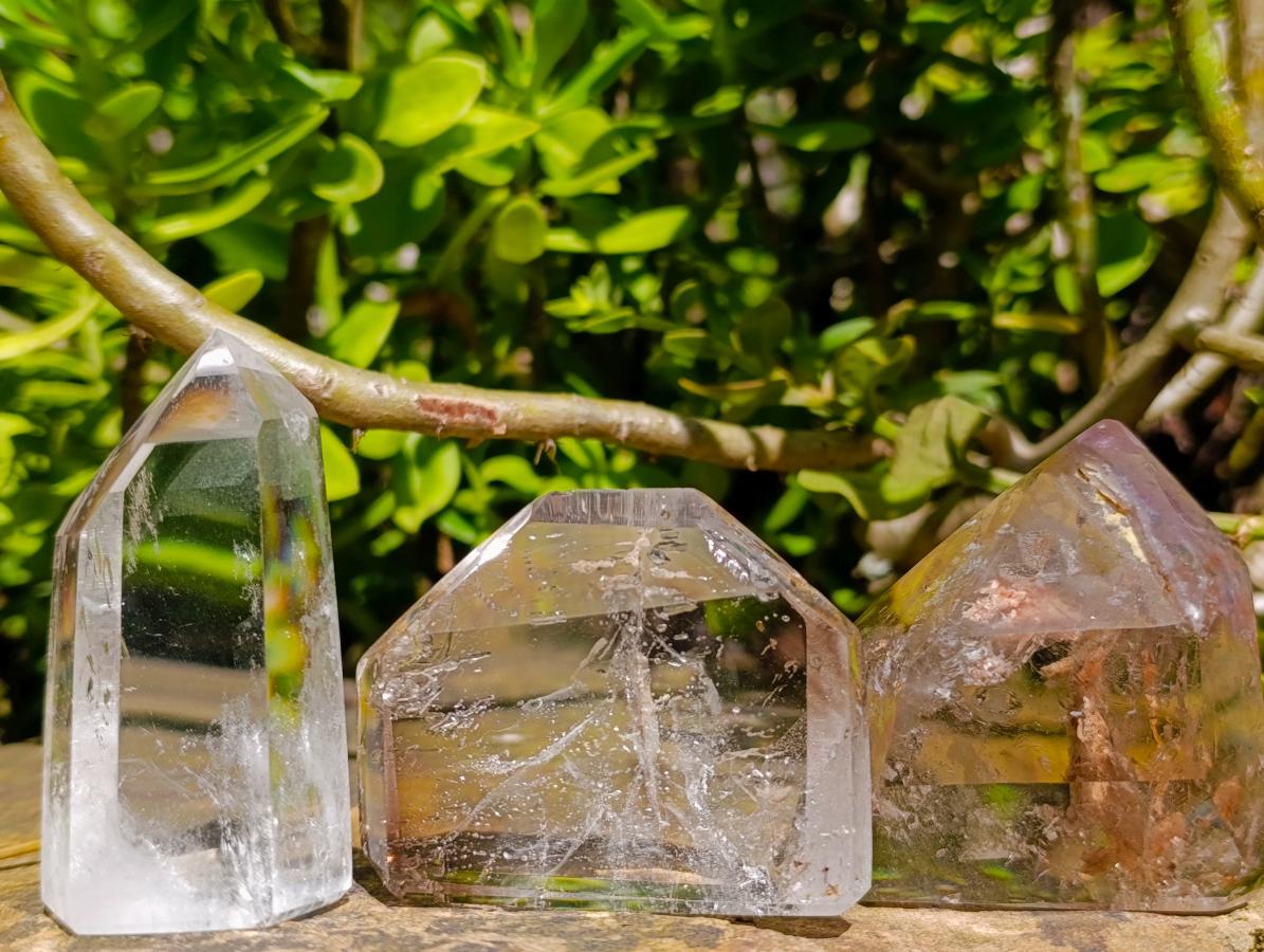 Polished Mixed Quartz Crystals x 6 From Madagascar - Toprock Gemstones and Minerals 