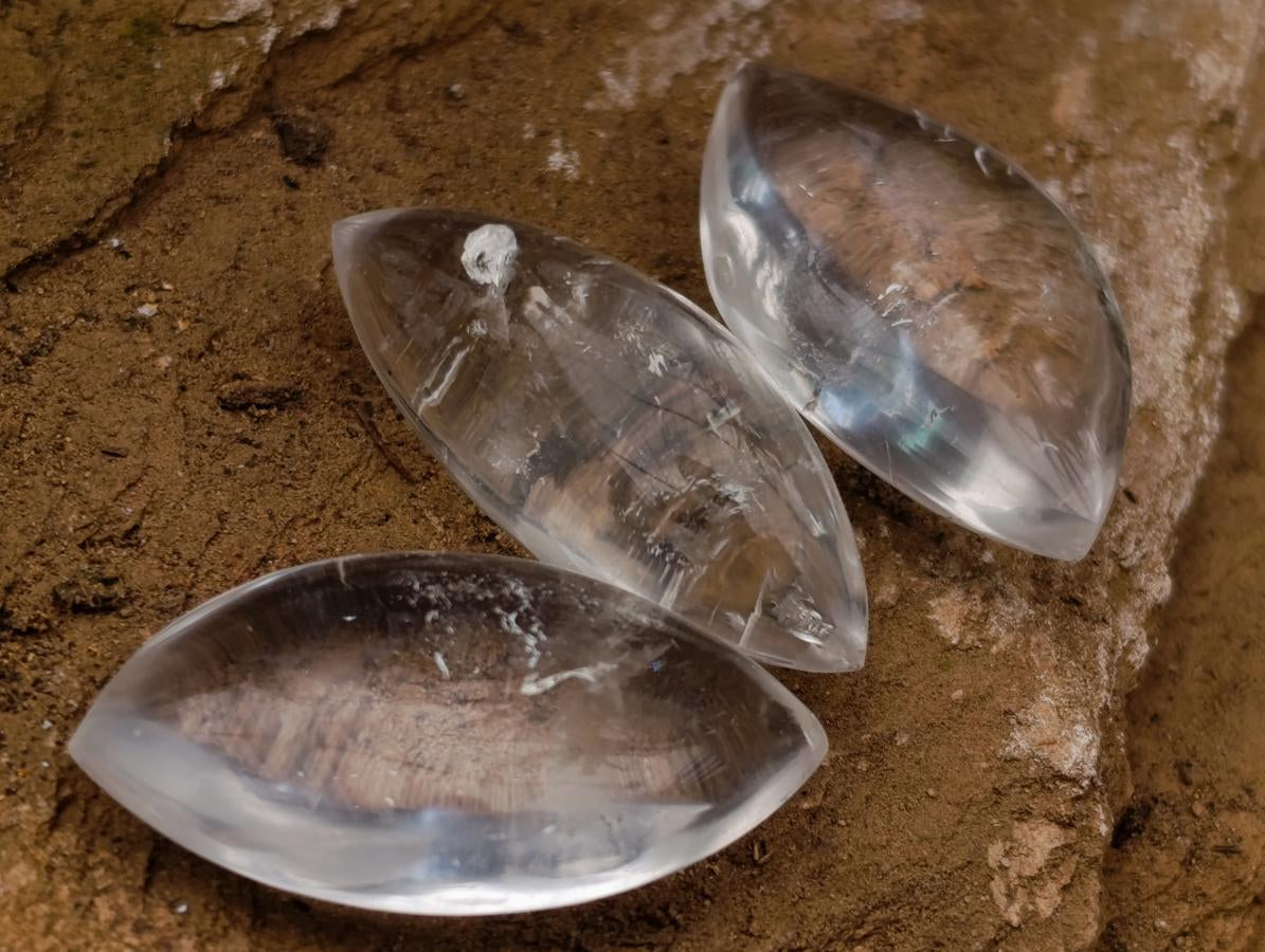 Polished Rock Crystal Teardrop Free Forms x 70 From Amoron’i Mania, Madagascar - Toprock Gemstones and Minerals 