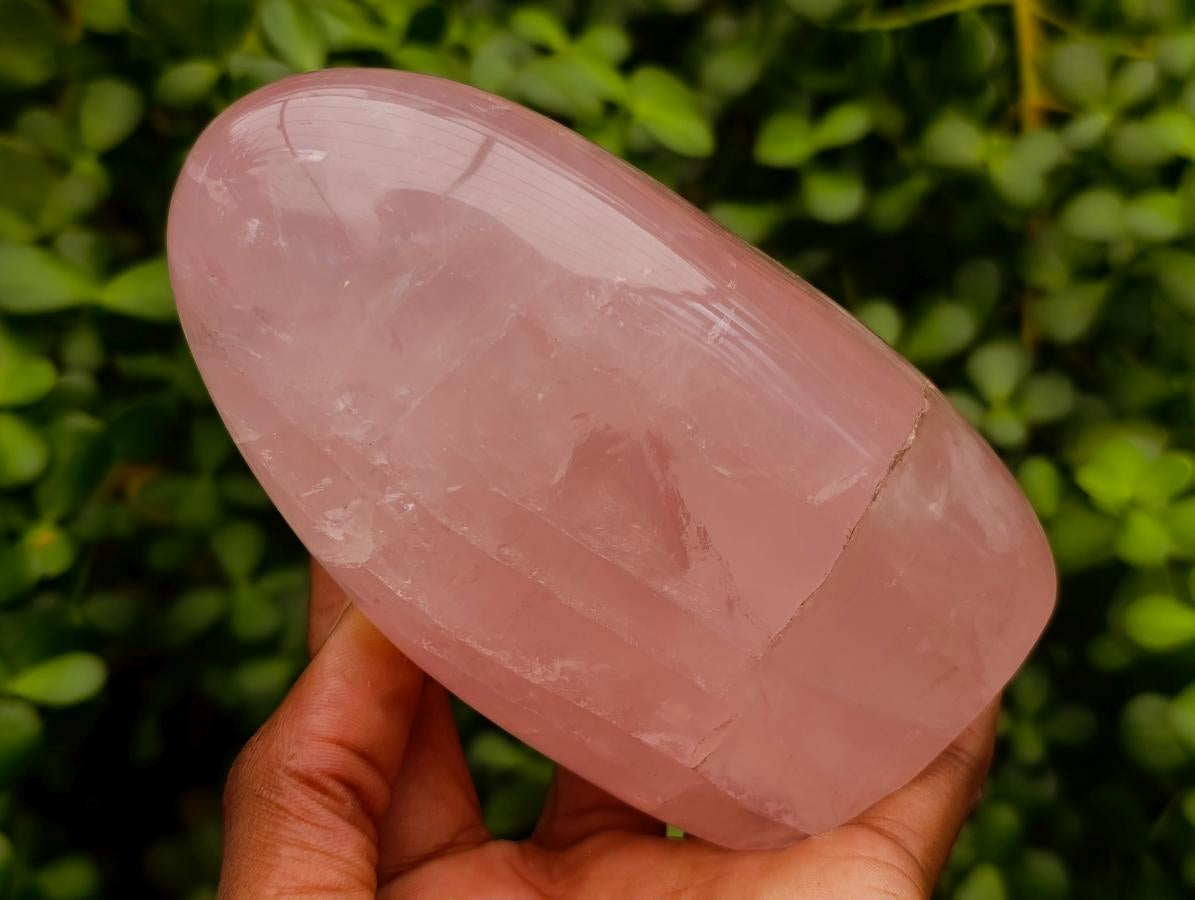 Polished Gemmy Rose Quartz Standing Free Forms x 2 From Madagascar - Toprock Gemstones and Minerals 