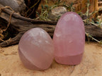Polished Gemmy Rose Quartz Standing Free Forms x 2 From Madagascar - Toprock Gemstones and Minerals 