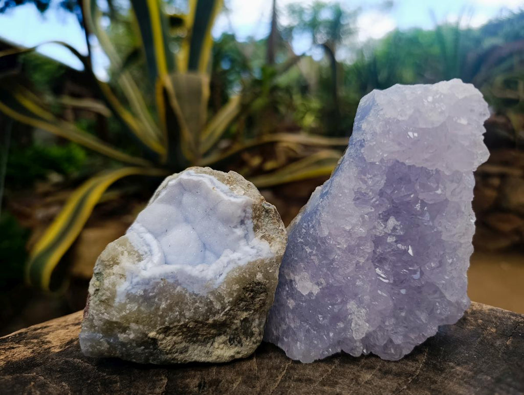Natural Blue Lace Agate Specimens x 6 From Nsanje, Malawi - Toprock Gemstones and Minerals 