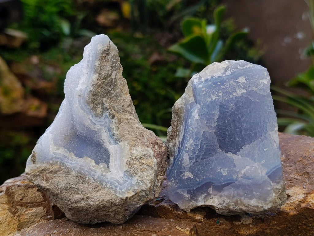 Natural Blue Lace Agate Specimens x 6 From Nsanje, Malawi - Toprock Gemstones and Minerals 