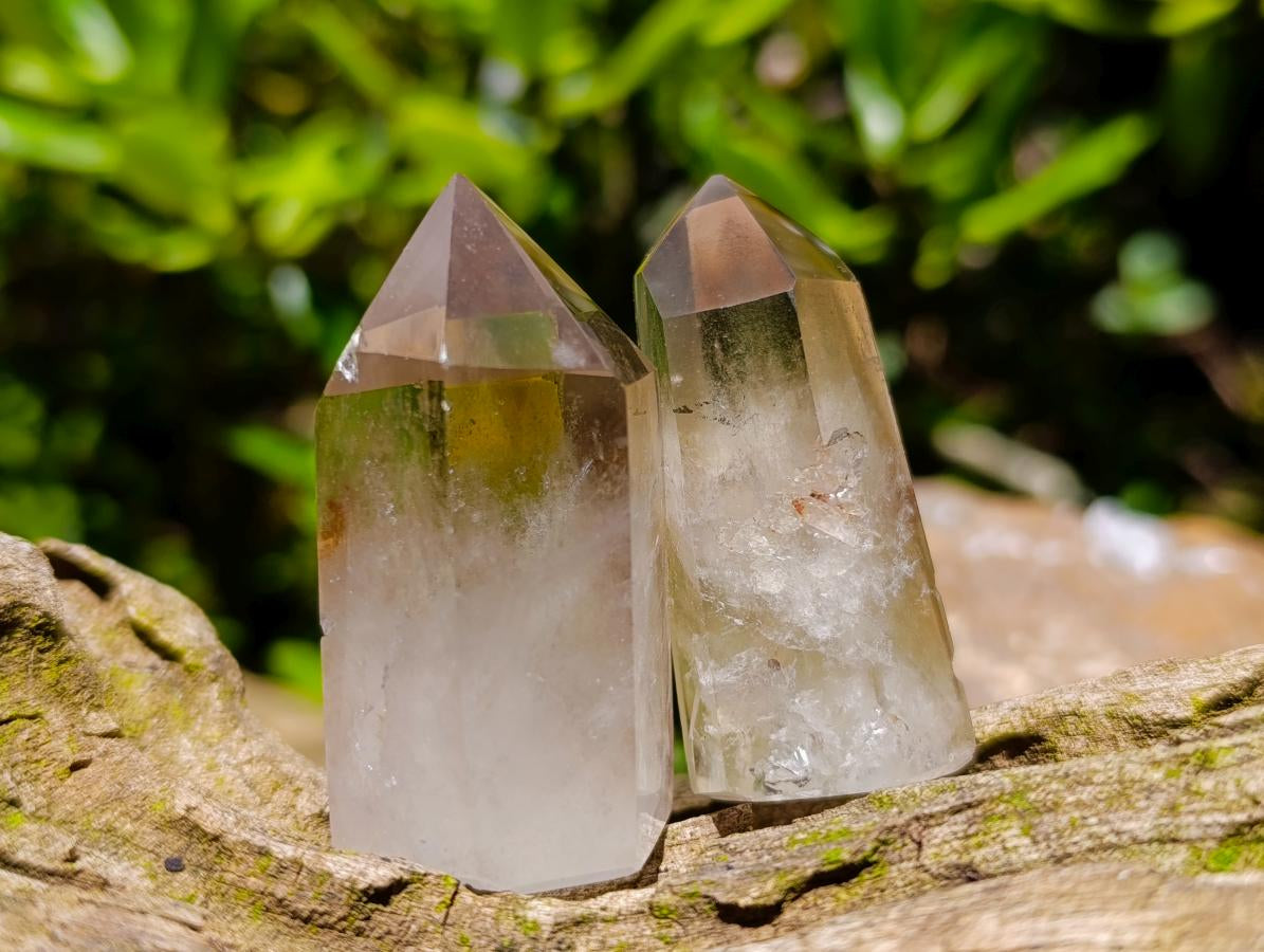 Polished Phantom Smokey Quartz Crystals x 20 From Anjozorobe, Madagascar - Toprock Gemstones and Minerals 