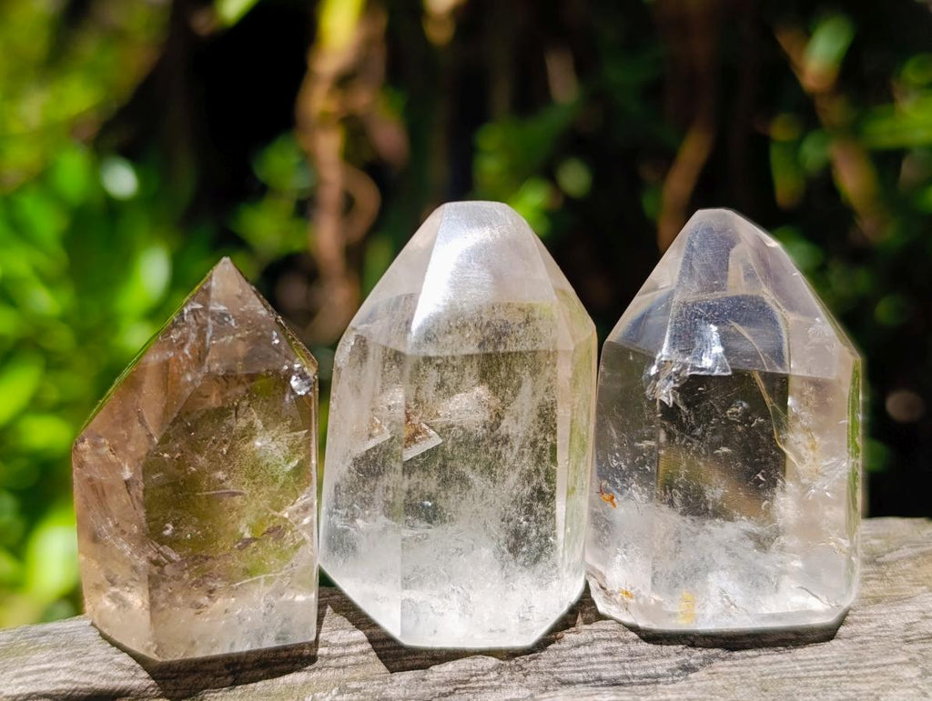 Polished Phantom Smokey Quartz Crystals x 20 From Anjozorobe, Madagascar - Toprock Gemstones and Minerals 