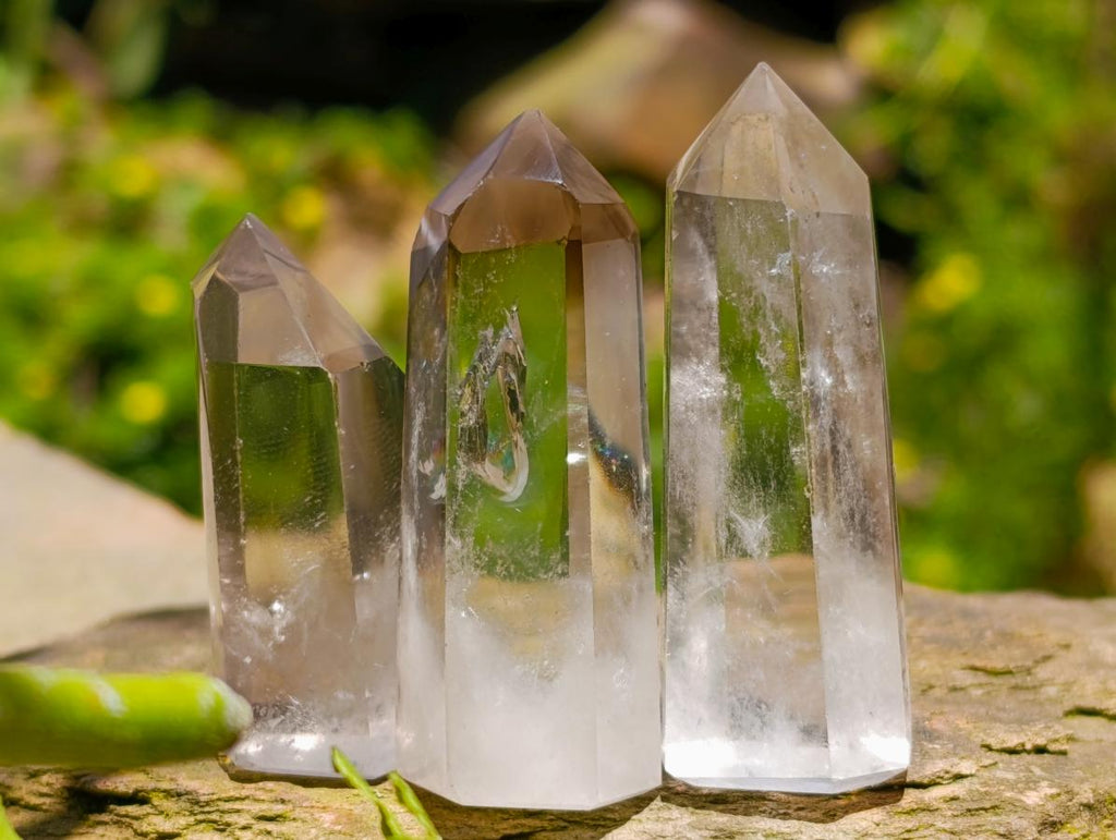 Polished Phantom Smokey Quartz Crystals x 20 From Anjozorobe, Madagascar - Toprock Gemstones and Minerals 