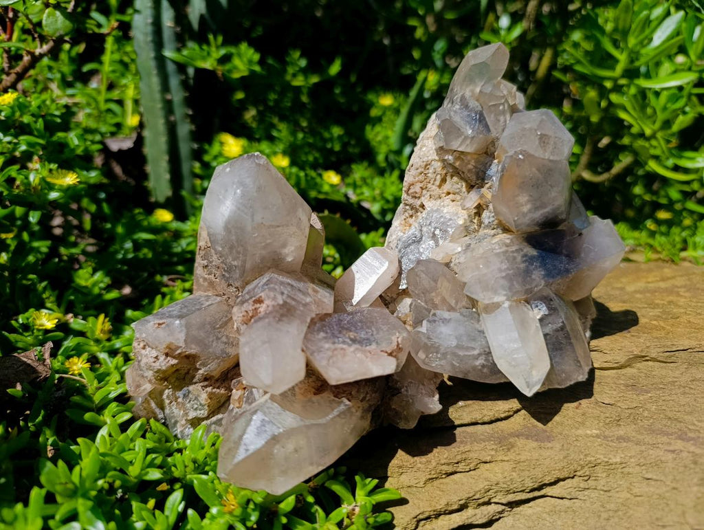 Natural Smokey Quartz Crystal Clusters x 3 From Erongo, Namibia - Toprock Gemstones and Minerals 