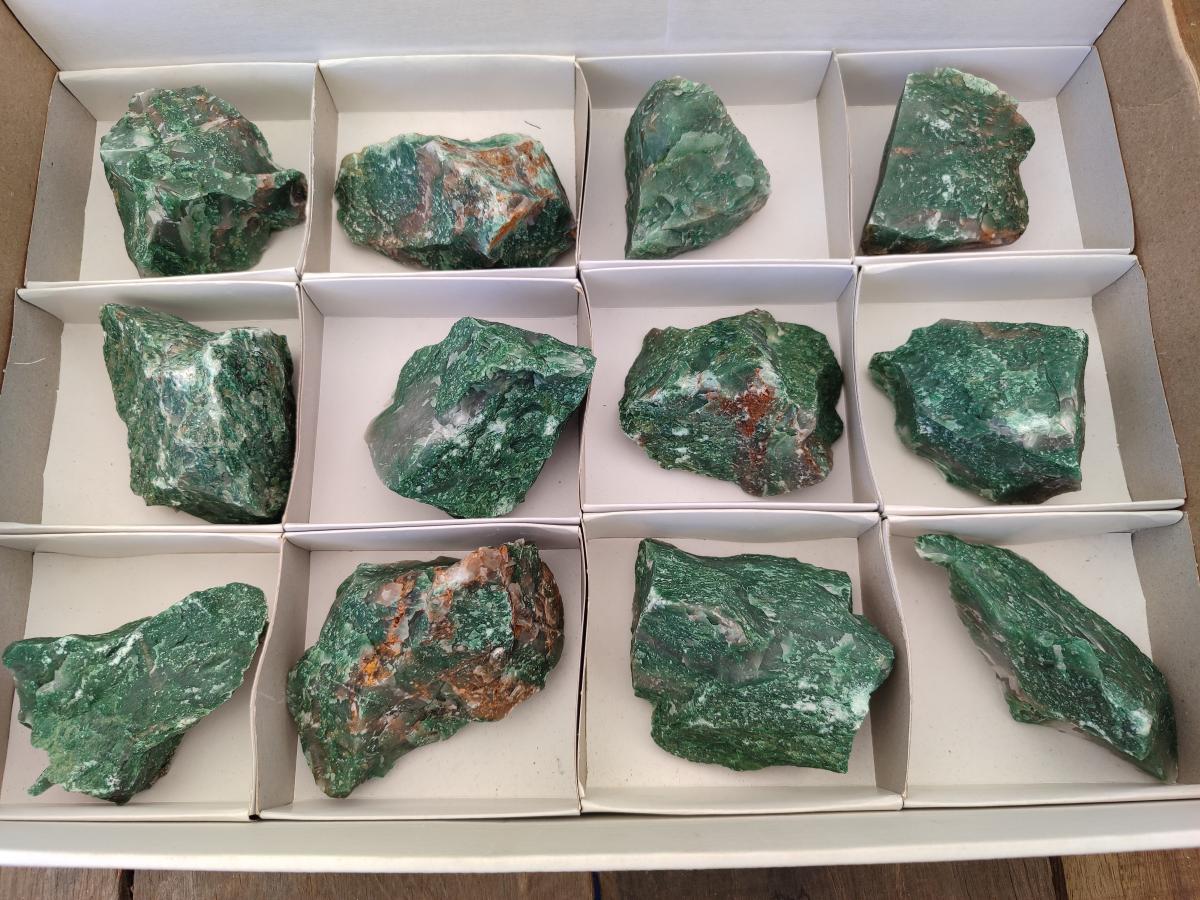 Natural Swazi Jade Cobbed Specimens x 12 From Swaziland - Toprock Gemstones and Minerals 