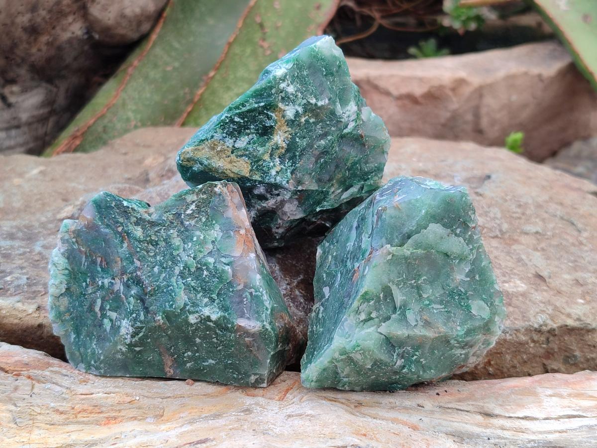 Natural Swazi Jade Cobbed Specimens x 12 From Swaziland - Toprock Gemstones and Minerals 