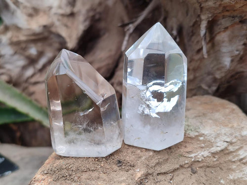 Polished Clear Phantom Quartz Display Crystals x 24 From Madagascar - Toprock Gemstones and Minerals 