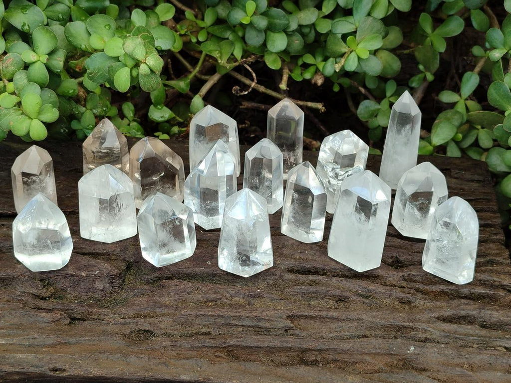 Polished Clear Phantom Quartz Display Crystals x 24 From Madagascar - Toprock Gemstones and Minerals 