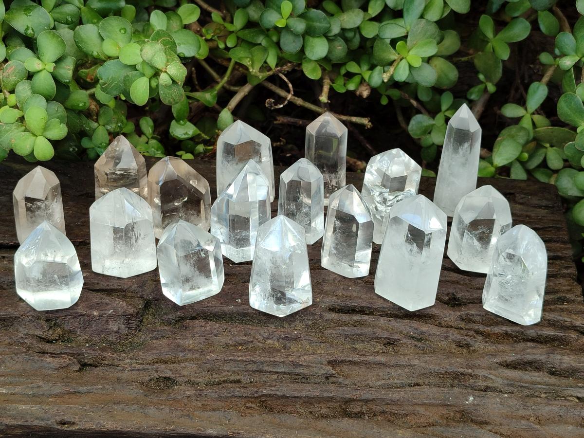 Polished Clear Phantom Quartz Display Crystals x 24 From Madagascar - Toprock Gemstones and Minerals 