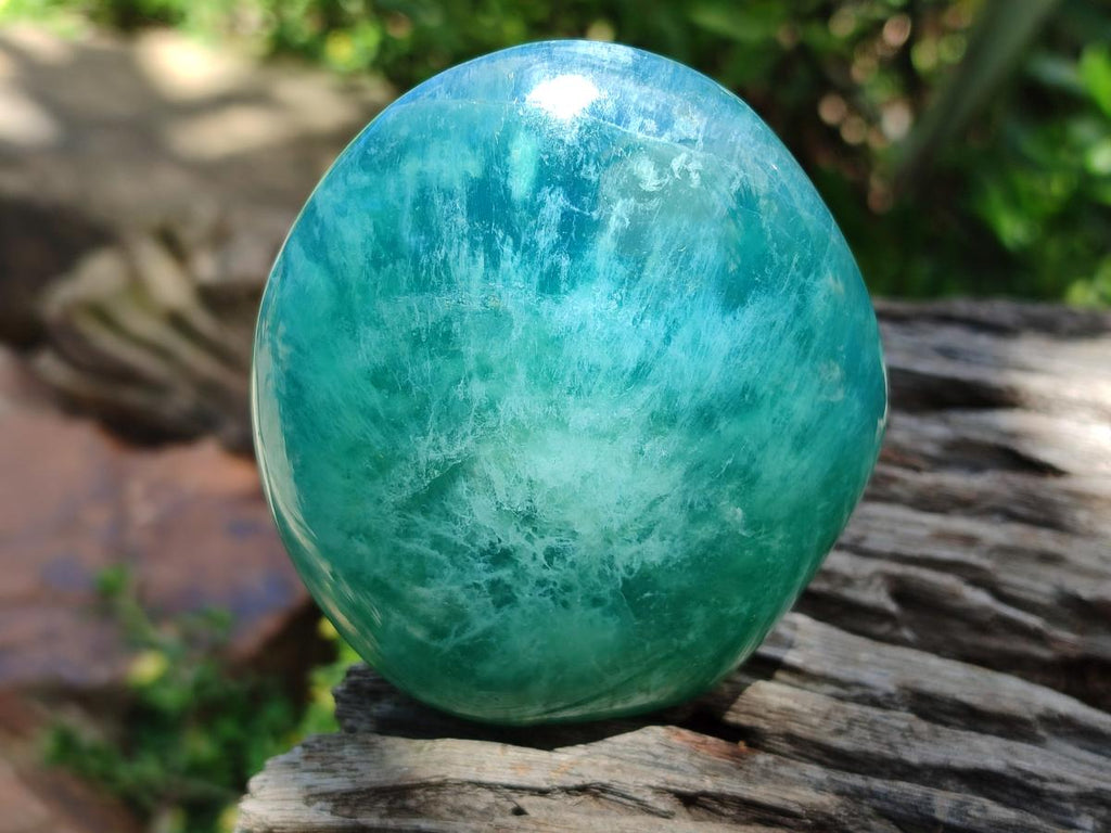 Polished Green Fluorite Standing Free Forms x 3 From Madagascar - Toprock Gemstones and Minerals 
