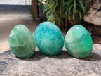 Polished Green Fluorite Standing Free Forms x 3 From Madagascar - Toprock Gemstones and Minerals 