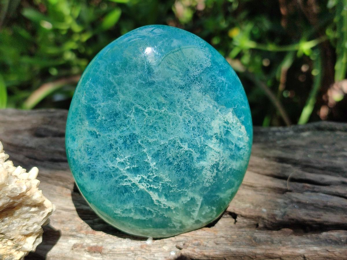 Polished Green Fluorite Standing Free Forms x 3 From Madagascar - Toprock Gemstones and Minerals 