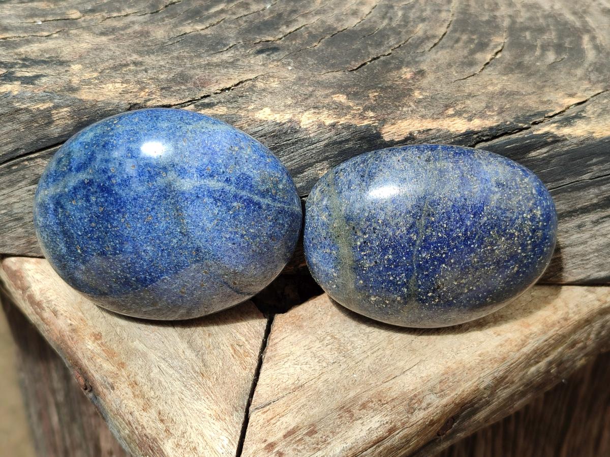 Polished Lazulite Galets x 12 From Madagascar - Toprock Gemstones and Minerals 