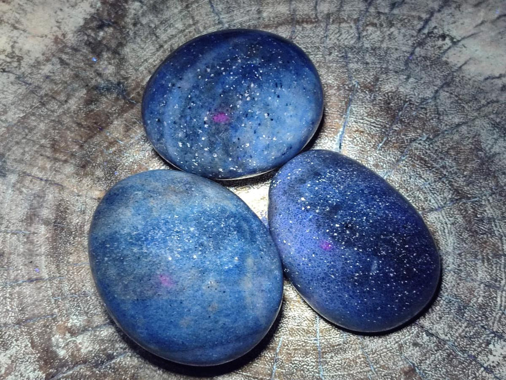 Polished Lazulite Galets x 12 From Madagascar - Toprock Gemstones and Minerals 