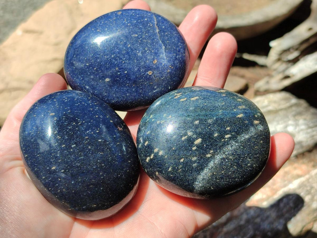 Polished Lazulite Galets x 12 From Madagascar - Toprock Gemstones and Minerals 