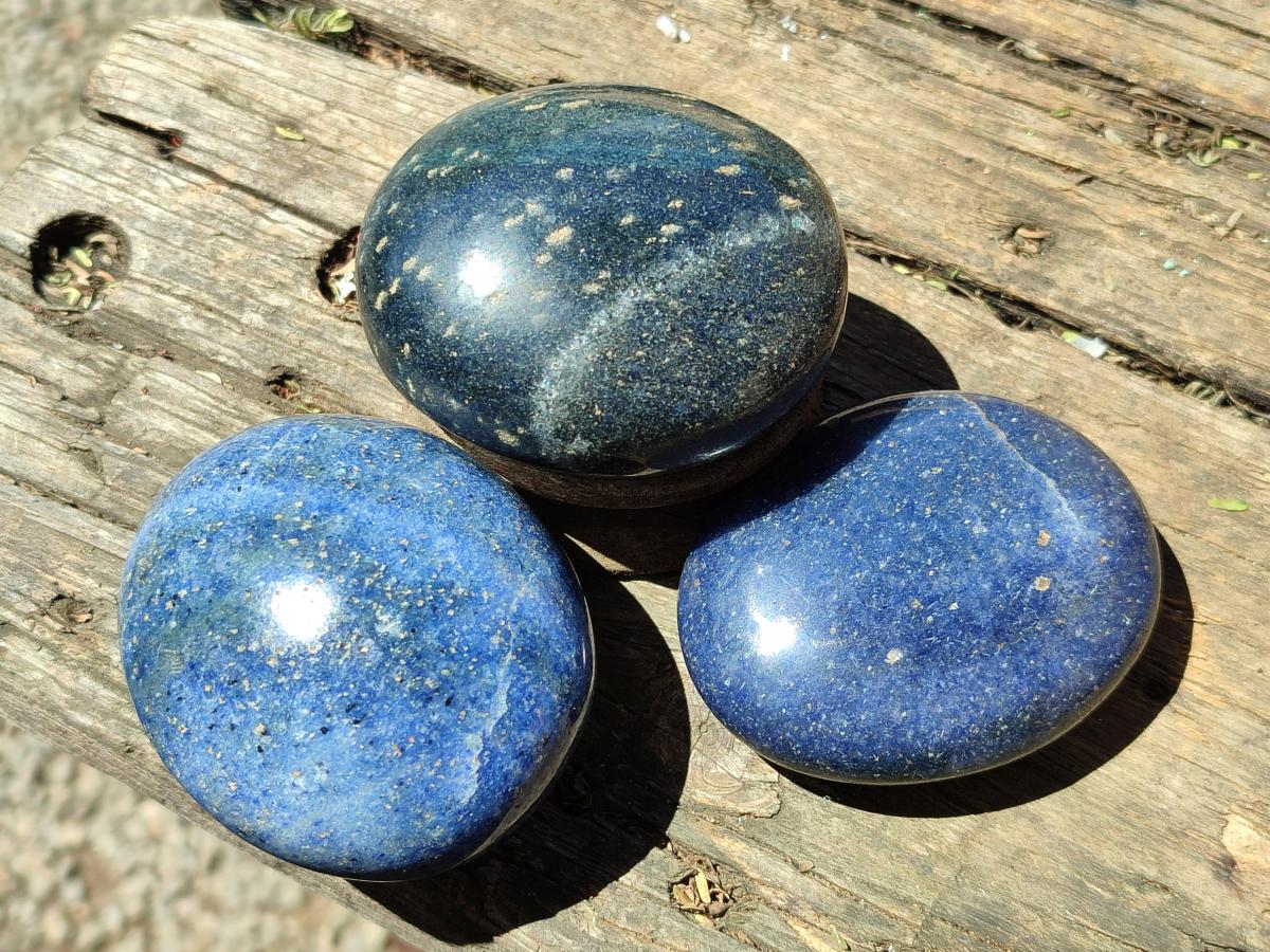Polished Lazulite Galets x 12 From Madagascar - Toprock Gemstones and Minerals 
