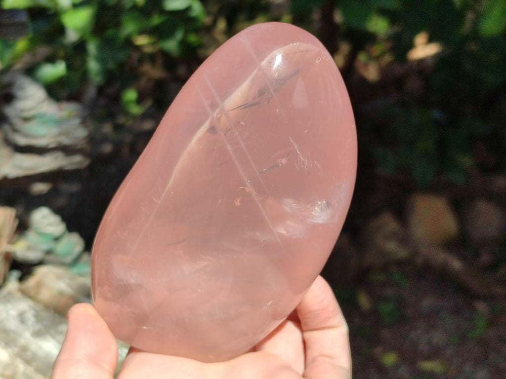 Polished Gemmy Rose Quartz Standing Free Forms x 3 From Madagascar - Toprock Gemstones and Minerals 