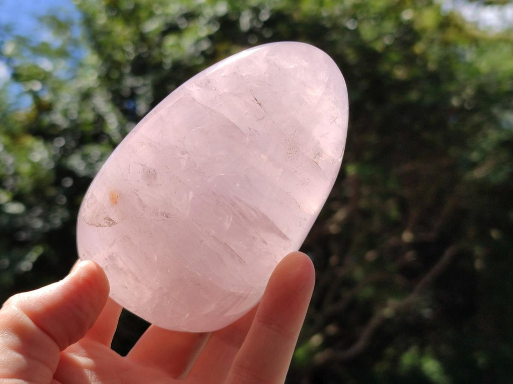 Polished Gemmy Rose Quartz Standing Free Forms x 3 From Madagascar - Toprock Gemstones and Minerals 