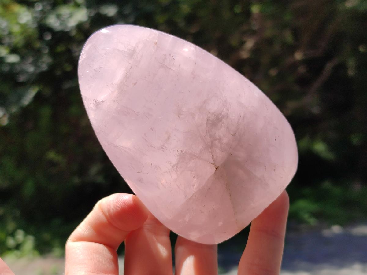 Polished Gemmy Rose Quartz Standing Free Forms x 3 From Madagascar - Toprock Gemstones and Minerals 