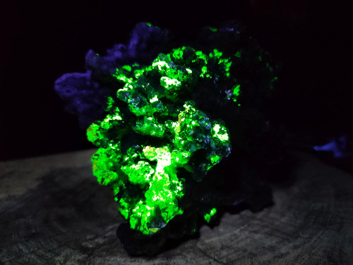 Natural Large Smokey Fluorite with Yellow Vermiculite and Hyalite Opal Cluster x 1 From Erongo, Namibia - Toprock Gemstones and Minerals 