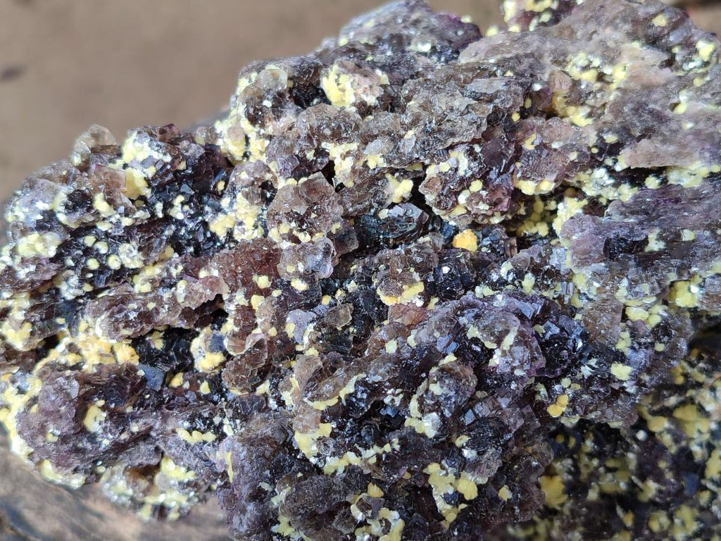 Natural Large Smokey Fluorite with Yellow Vermiculite and Hyalite Opal Cluster x 1 From Erongo, Namibia - Toprock Gemstones and Minerals 