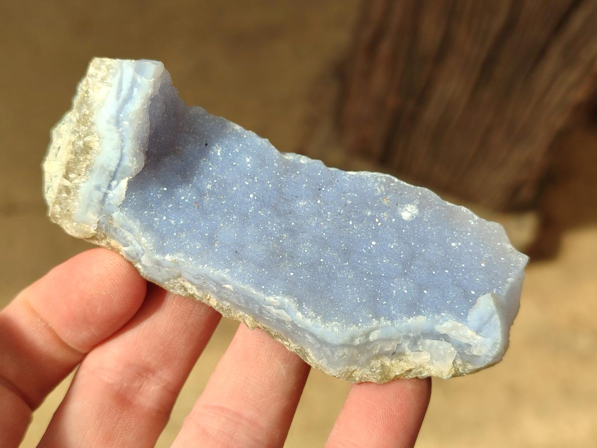 Natural Blue Lace Agate Geode Specimens x 24 From Nsanje, Malawi - Toprock Gemstones and Minerals 