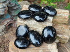 Polished Black Tourmaline Galets x 12 From Madagascar - Toprock Gemstones and Minerals 