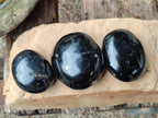 Polished Black Tourmaline Galets x 12 From Madagascar - Toprock Gemstones and Minerals 