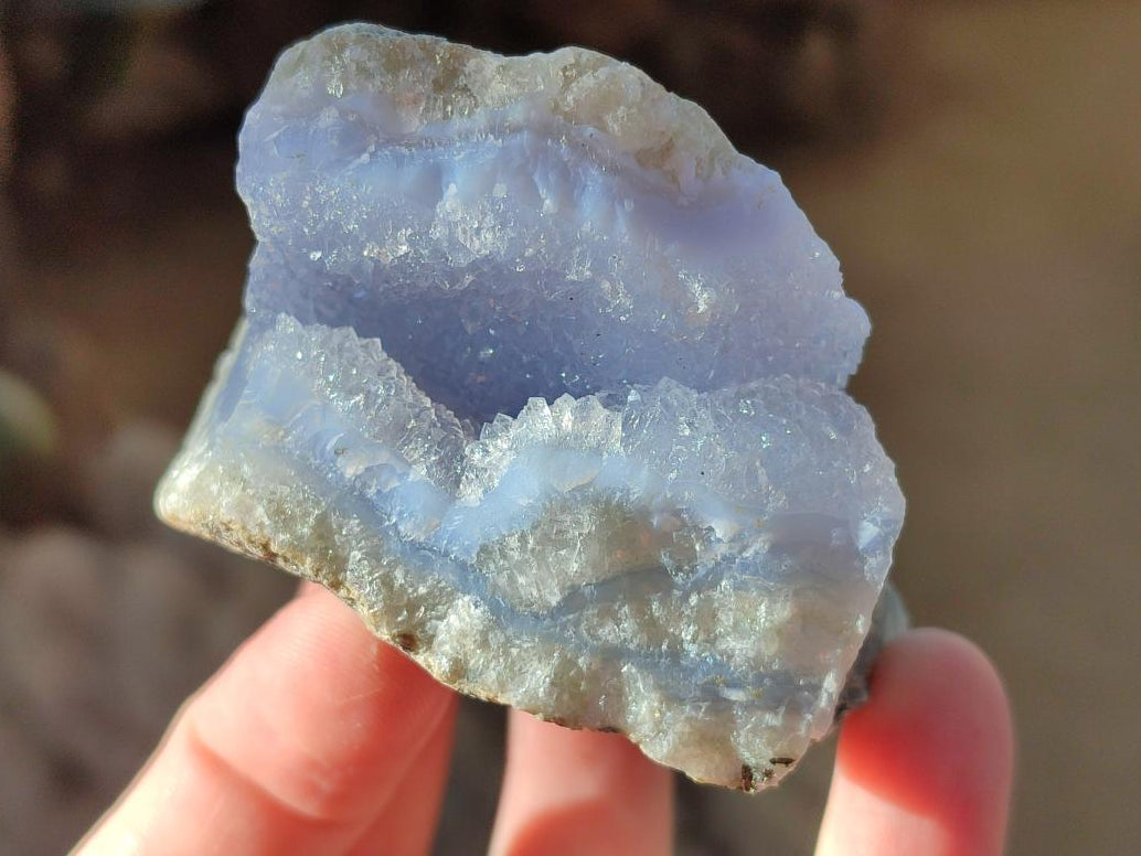 Natural Blue Lace Agate Geode Specimens x 12 From Nsanje, Malawi - Toprock Gemstones and Minerals 