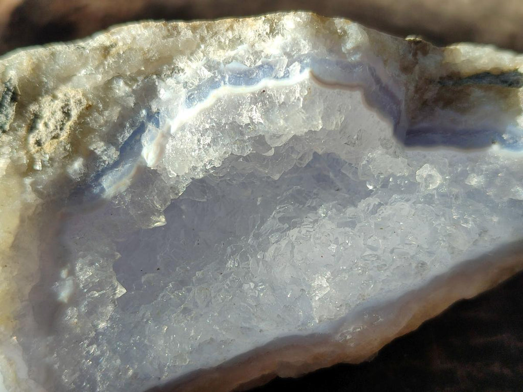 Natural Blue Lace Agate Geode Specimens x 12 From Nsanje, Malawi - Toprock Gemstones and Minerals 