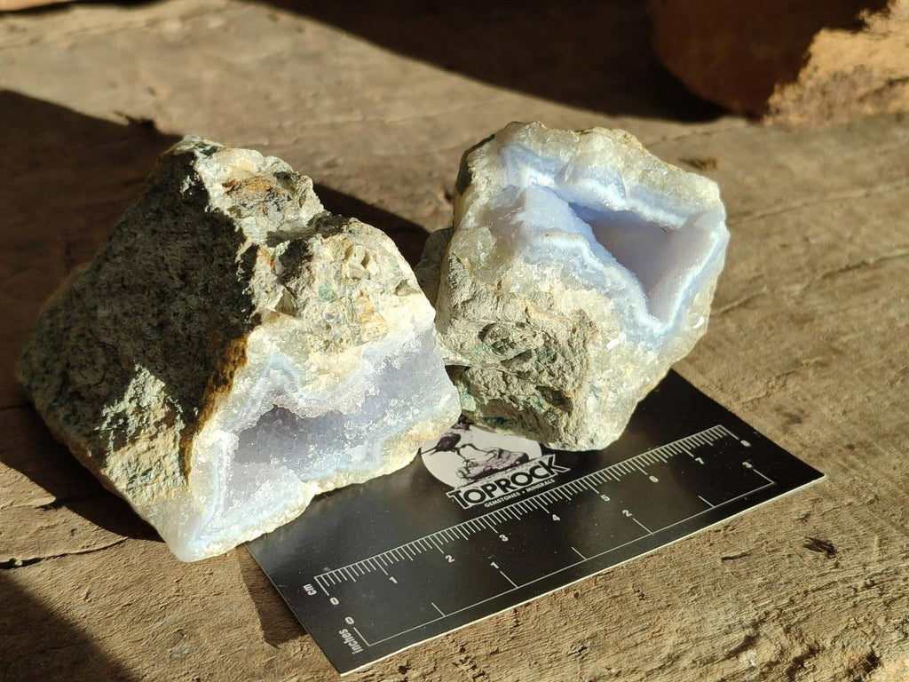 Natural Blue Lace Agate Geode Specimens x 12 From Nsanje, Malawi - Toprock Gemstones and Minerals 