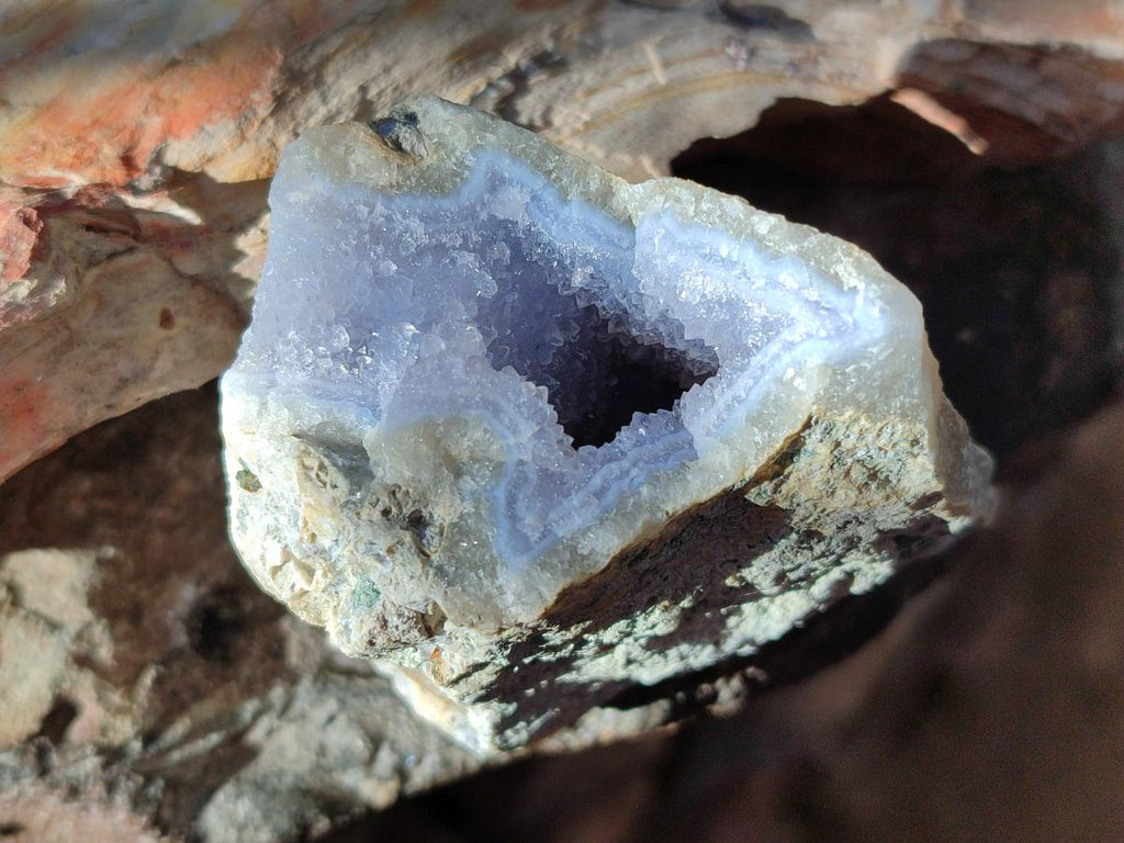 Natural Blue Lace Agate Geode Specimens x 12 From Nsanje, Malawi - Toprock Gemstones and Minerals 