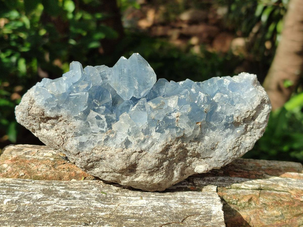 Natural Blue Celestite Geode Cluster Specimens x 3 From Sakoany, Madagascar - Toprock Gemstones and Minerals 