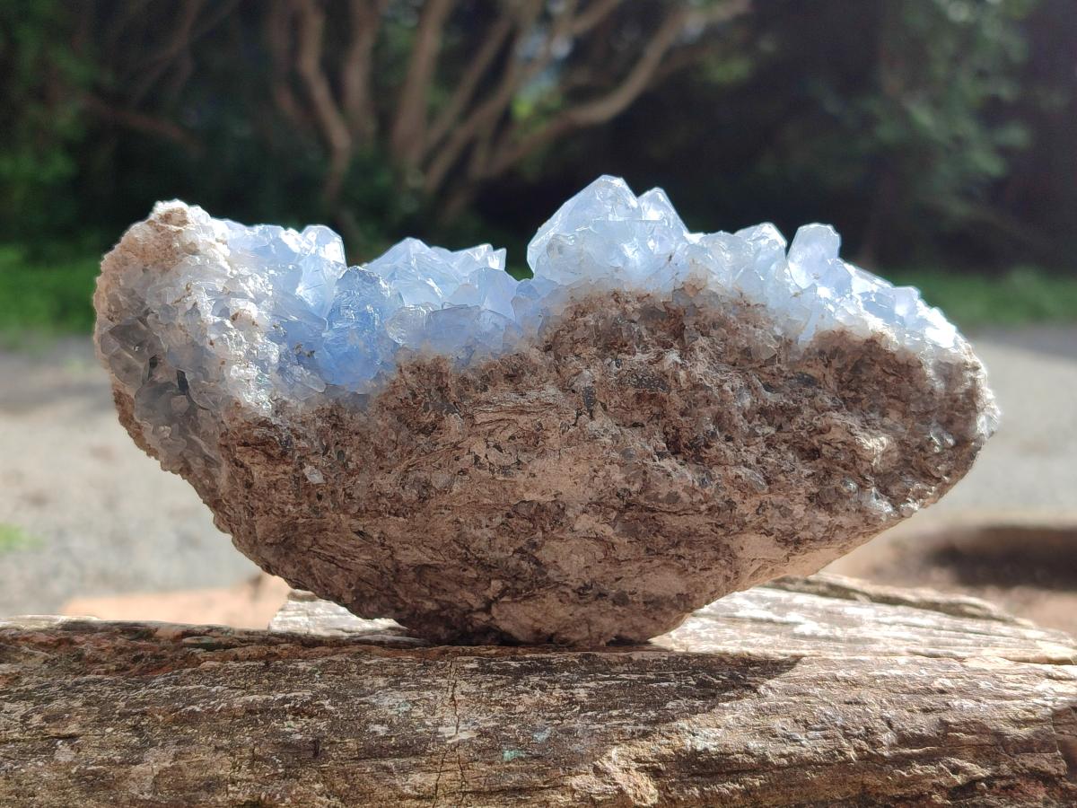 Natural Blue Celestite Geode Cluster Specimens x 3 From Sakoany, Madagascar - Toprock Gemstones and Minerals 