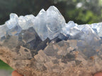 Natural Blue Celestite Geode Cluster Specimens x 3 From Sakoany, Madagascar - Toprock Gemstones and Minerals 