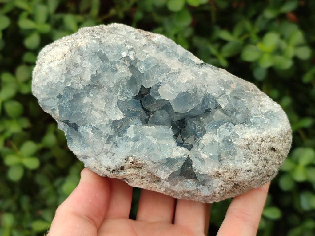 Natural Blue Celestite Geode Cluster Specimens x 3 From Sakoany, Madagascar - Toprock Gemstones and Minerals 