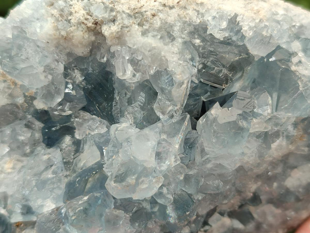 Natural Blue Celestite Geode Cluster Specimens x 3 From Sakoany, Madagascar - Toprock Gemstones and Minerals 