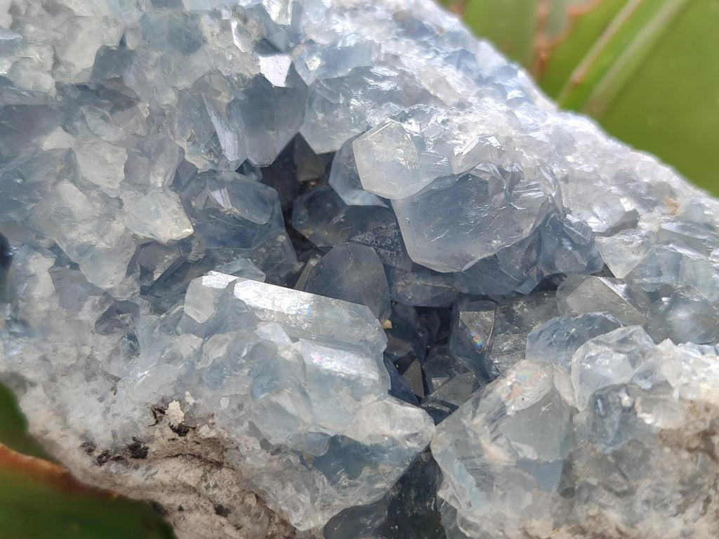 Natural Blue Celestite Geode Cluster Specimens x 3 From Sakoany, Madagascar - Toprock Gemstones and Minerals 