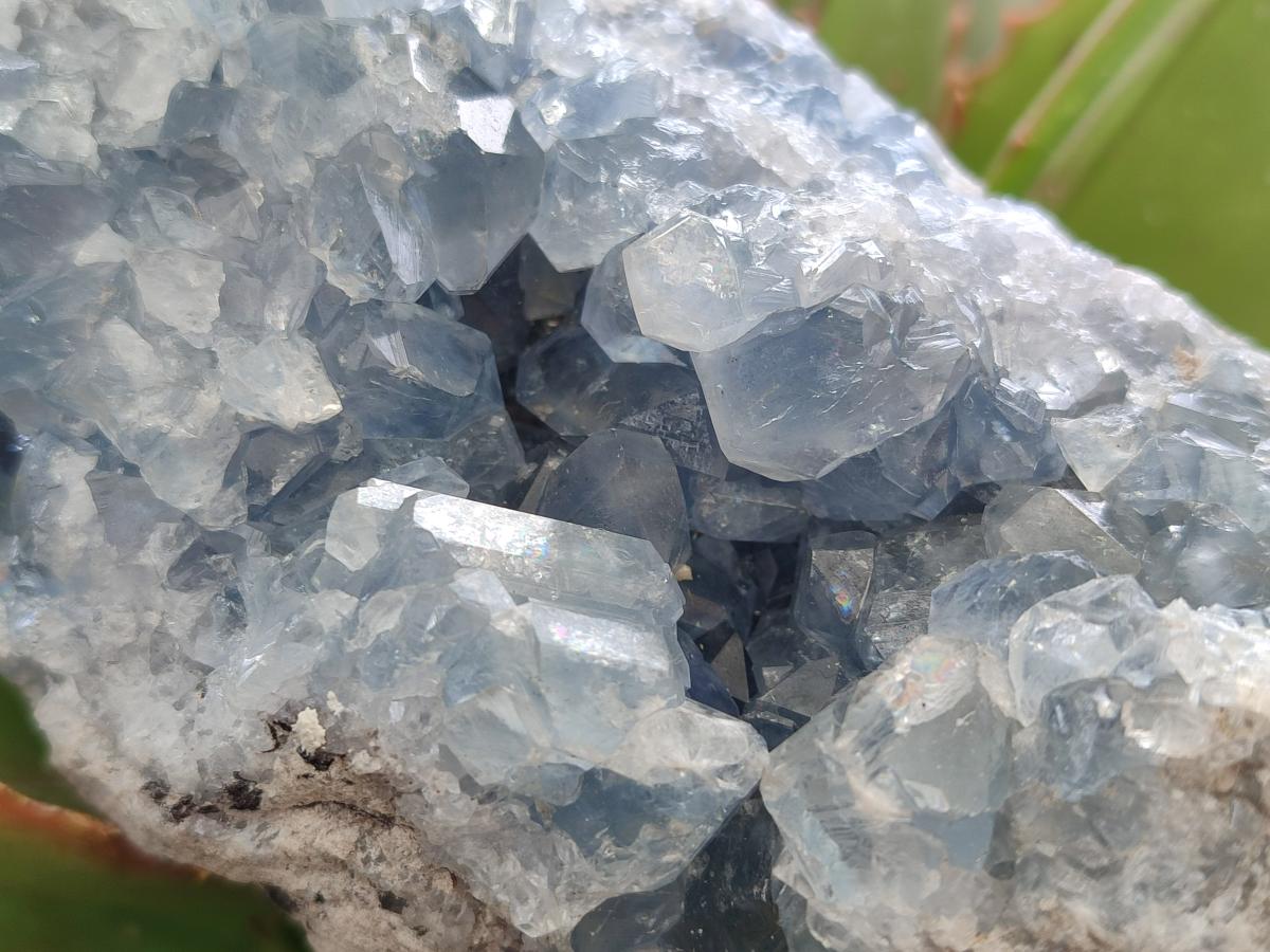 Natural Blue Celestite Geode Cluster Specimens x 3 From Sakoany, Madagascar - Toprock Gemstones and Minerals 