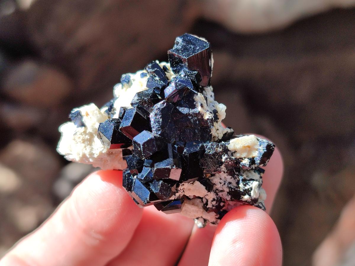 Natural Schorl Black Tourmaline with Feldspar and Hyalite Opal x 12 From Erongo, Namibia - Toprock Gemstones and Minerals 