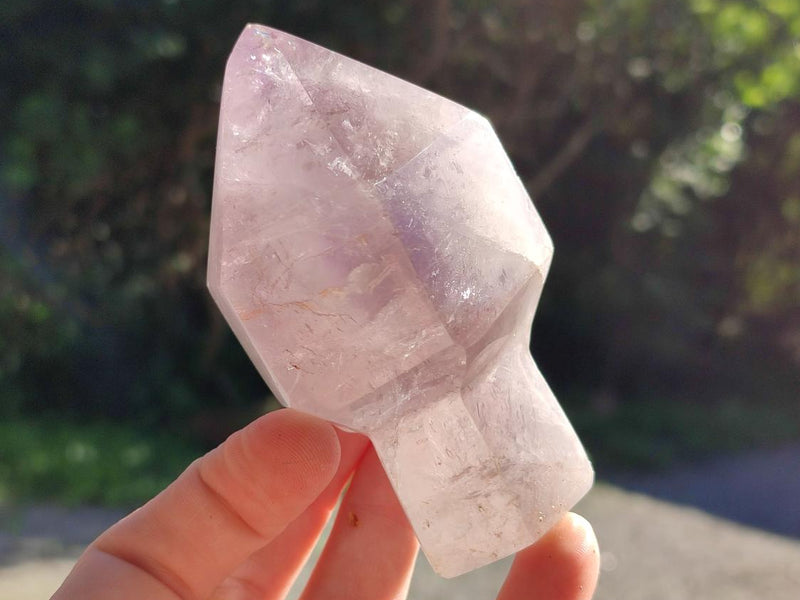 Polished Pale Amethyst Crystal and Sceptres x 3 From Akansobe, Madagascar - Toprock Gemstones and Minerals 
