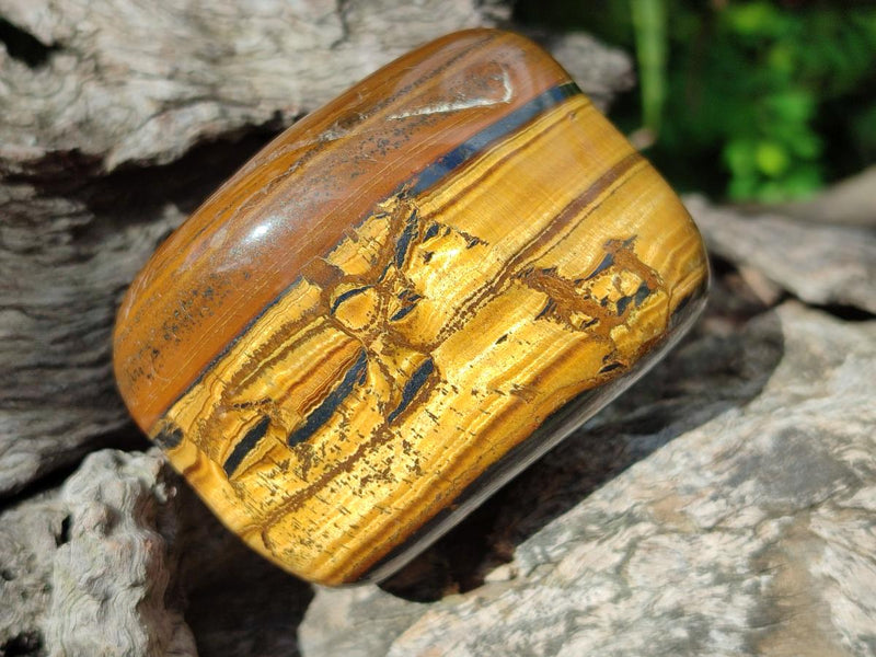 Polished Banded Tigers Eye with Banded Iron Stone Jasper Free Forms x 12 From South Africa - Toprock Gemstones and Minerals 